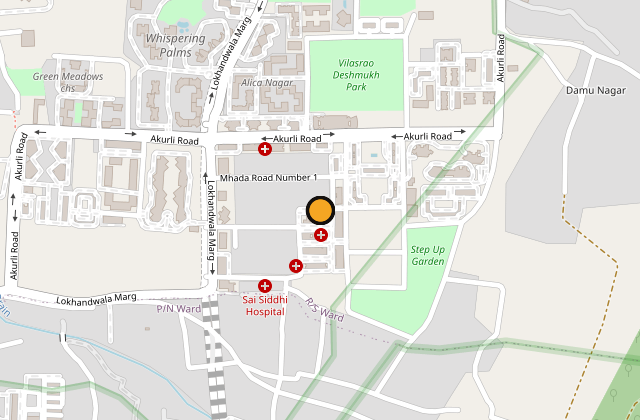 Map showing Nirmik Cultural Center in Kandivali East, Mumbai